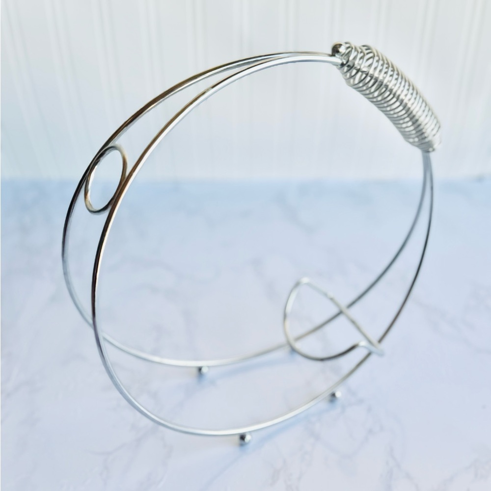 Vintage mid century chrome wine bottle holder